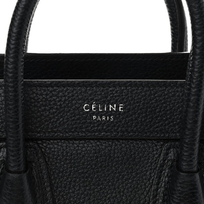 Celine Drummed Calfskin Nano Luggage Black 7 of 11