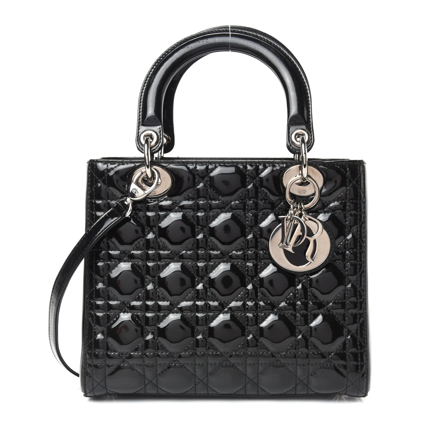 Patent Cannage Medium Lady Dior Black