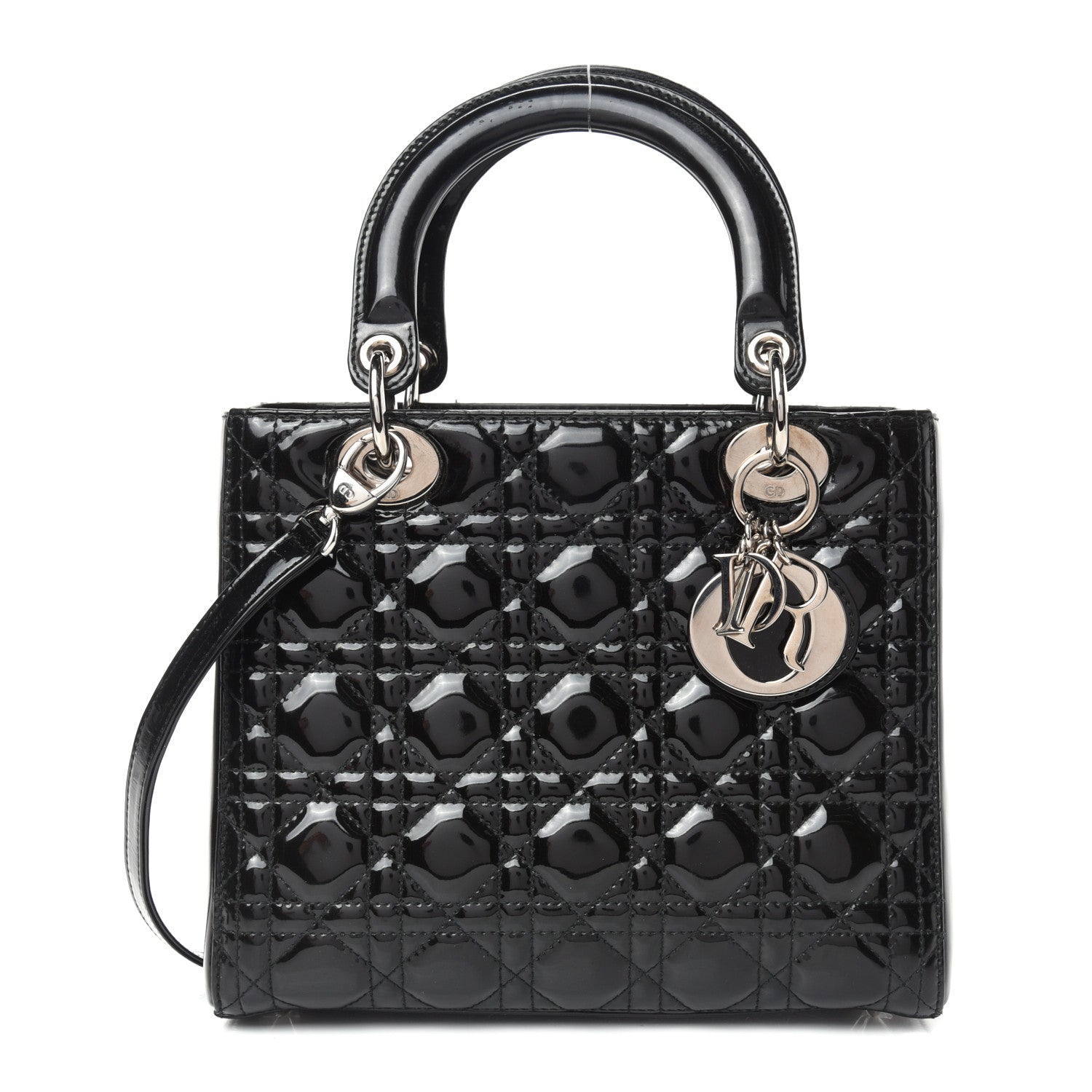 Christian Dior Patent Cannage Medium Lady Dior Black 1 of 11