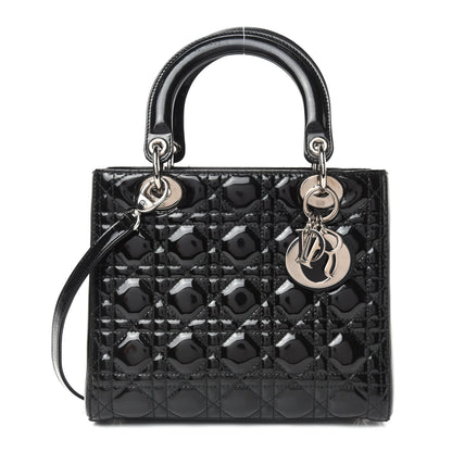 Christian Dior Patent Cannage Medium Lady Dior Black 1 of 11