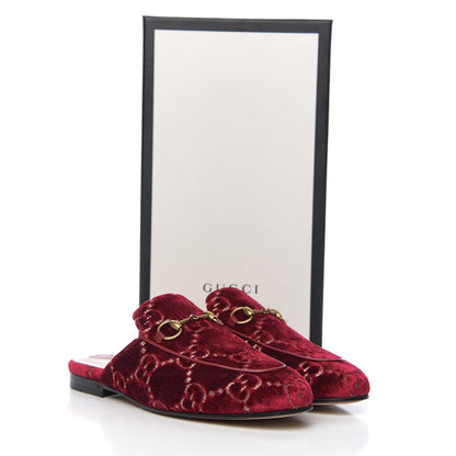 Gucci Velvet GG Monogram Womens Princetown Slippers 36.5 Red Cipria 8 of 8