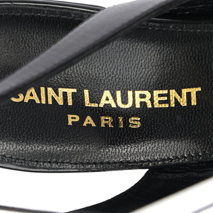 Saint Laurent Patent Calfskin Anouk 95 Ankle Wrap Sandals 39.5 Black 7 of 9