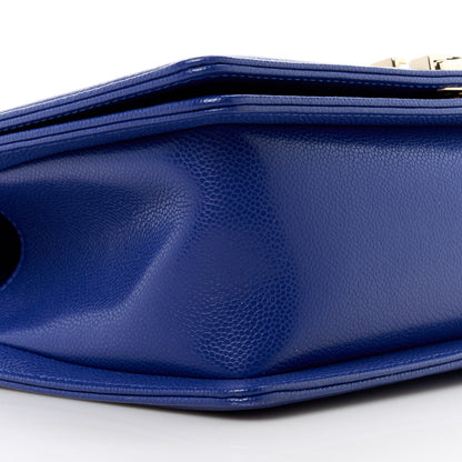 Chanel Caviar Quilted Medium Boy Flap Blue 9 of 11