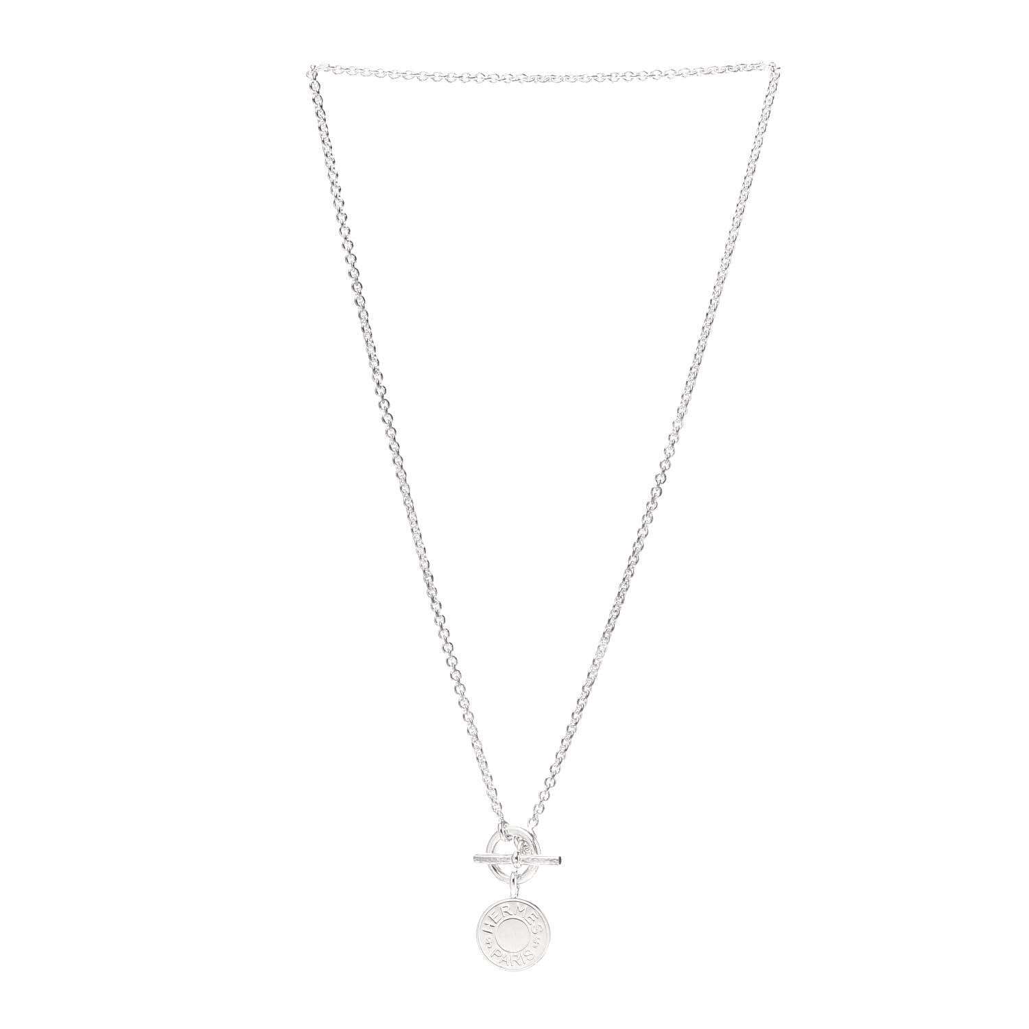 Hermes Sterling Silver Amulettes H Confettis Pendant Necklace 3 of 5
