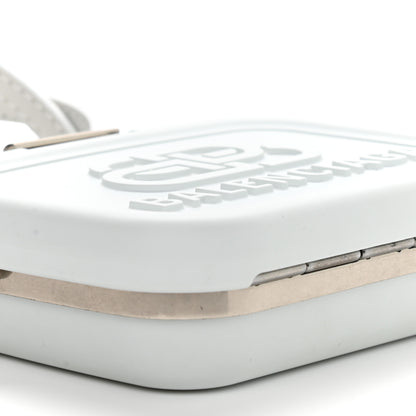 Balenciaga Recycled Plastic Calfskin Embossed Mini Lunch Box Case with Strap White 9 of 10
