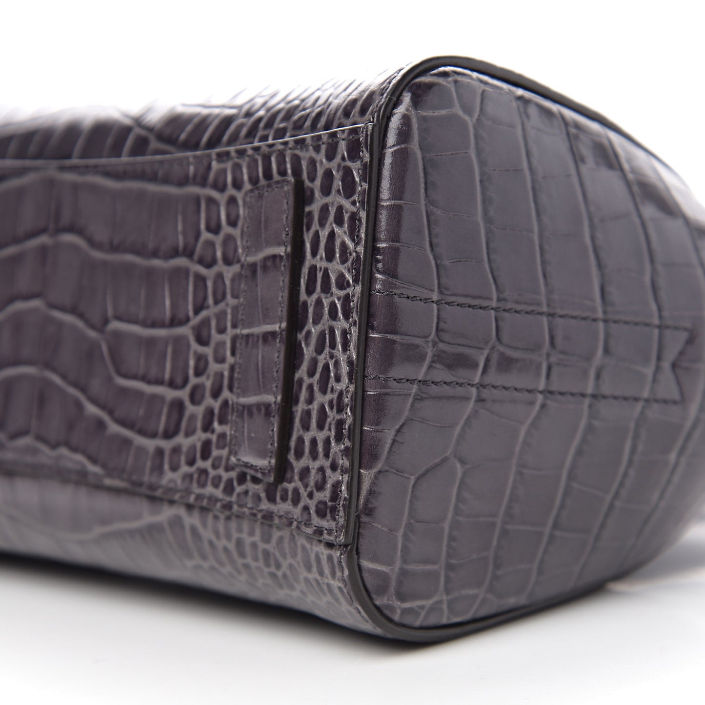 Calfskin Crocodile Embossed Mini Antigona Storm Grey