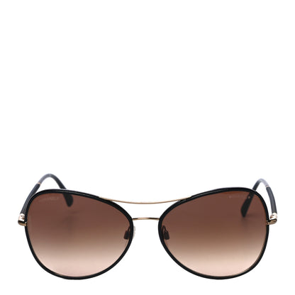 Chanel Metal Lambskin Pilot Fall Sunglasses 4227-Q Black 2 of 7