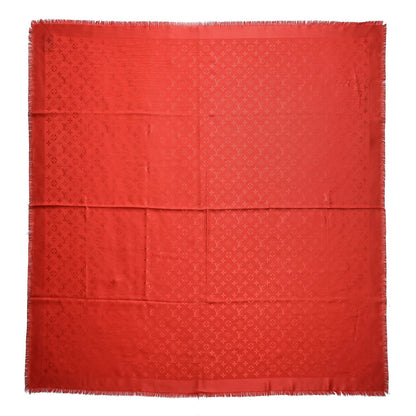 Louis Vuitton Silk Wool Monogram Shawl Pomme D'Amour 1 of 5