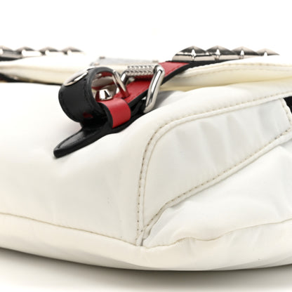 Prada Nylon New Vela Studded Messenger White Fuoco 8 of 9