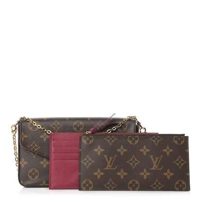 Louis Vuitton Monogram Pochette Felicie Chain Wallet Fuchsia 1 of 18