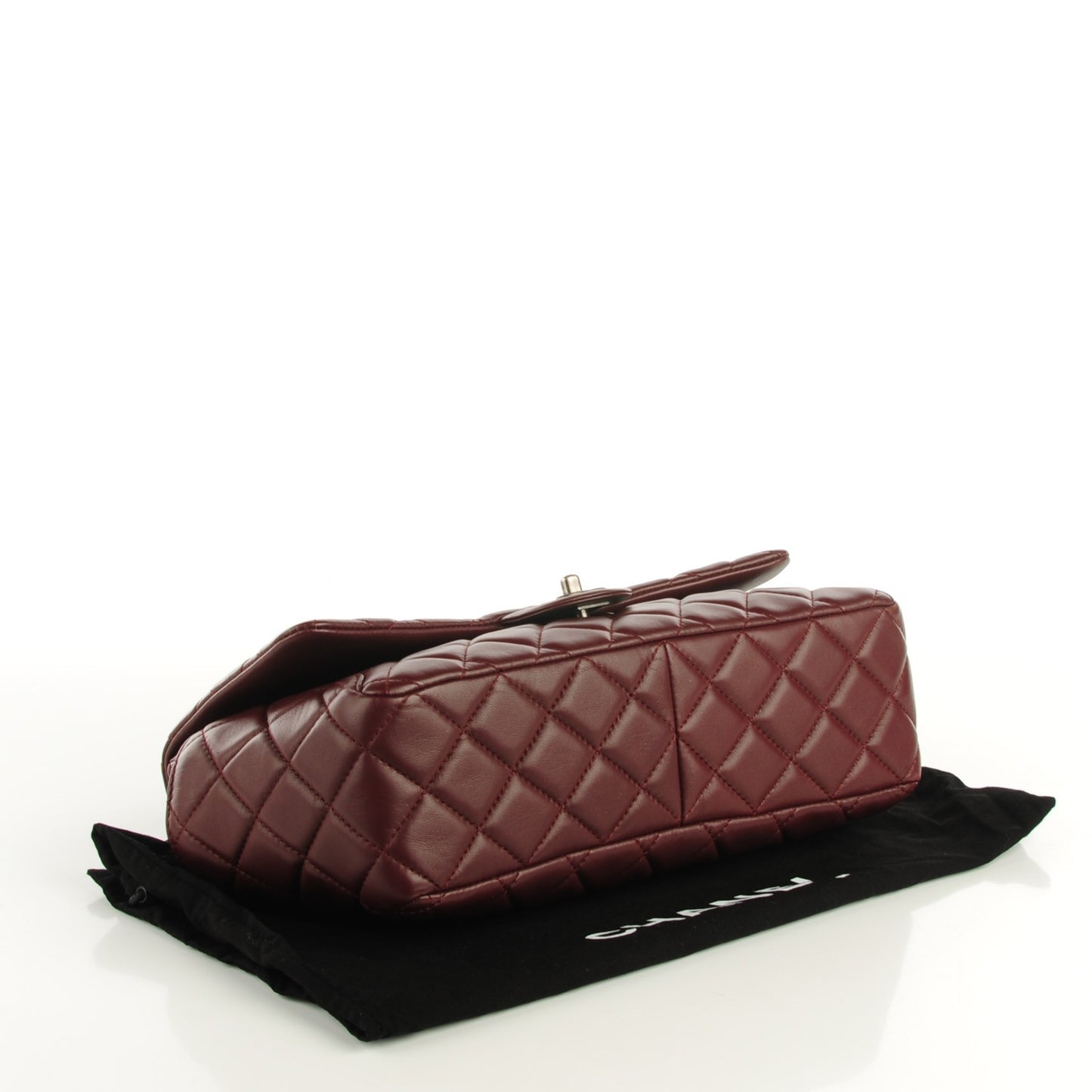 Lambskin Quilted Large Around Pockets Flap Burgundy