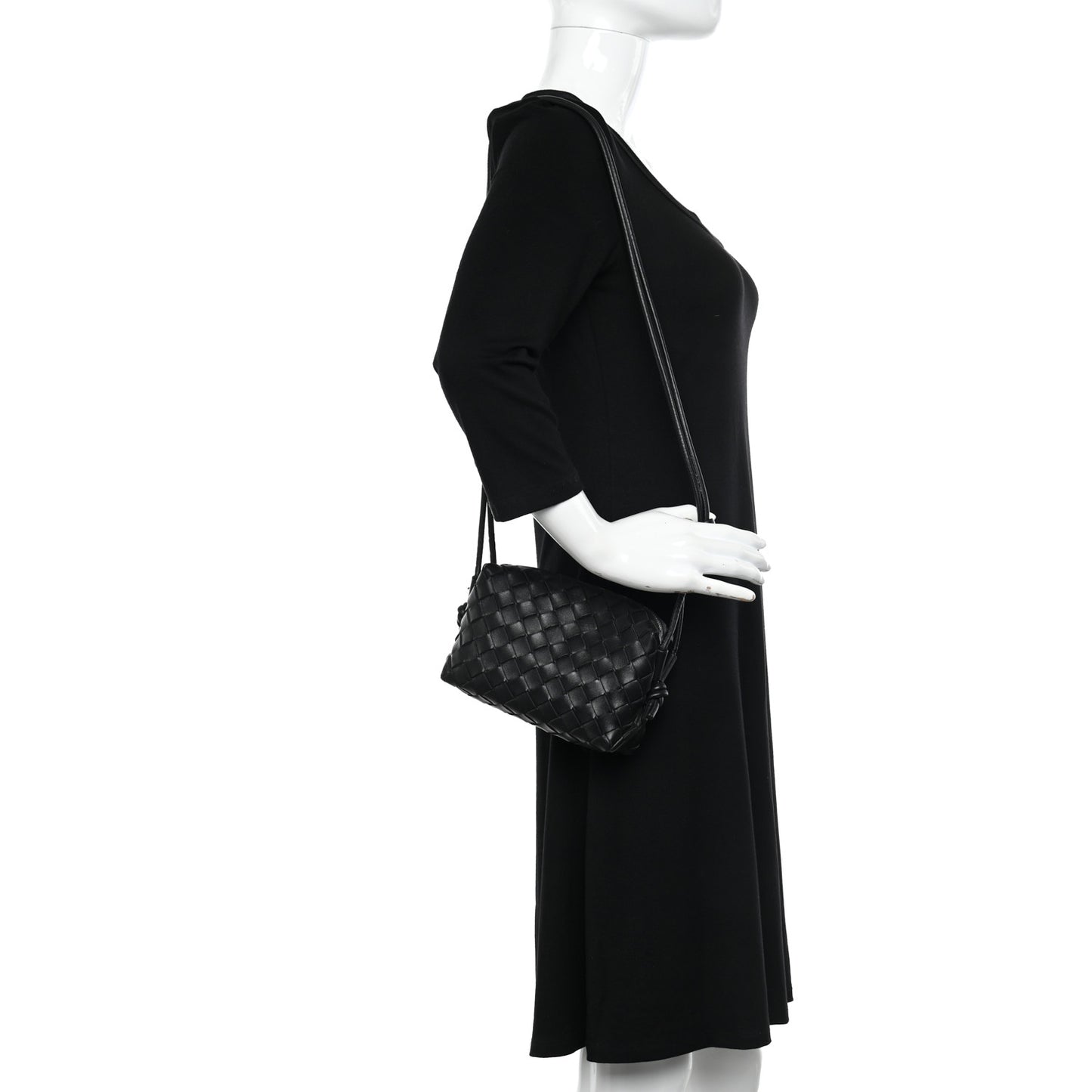 Nappa Intrecciato Mini Loop Camera Bag Black