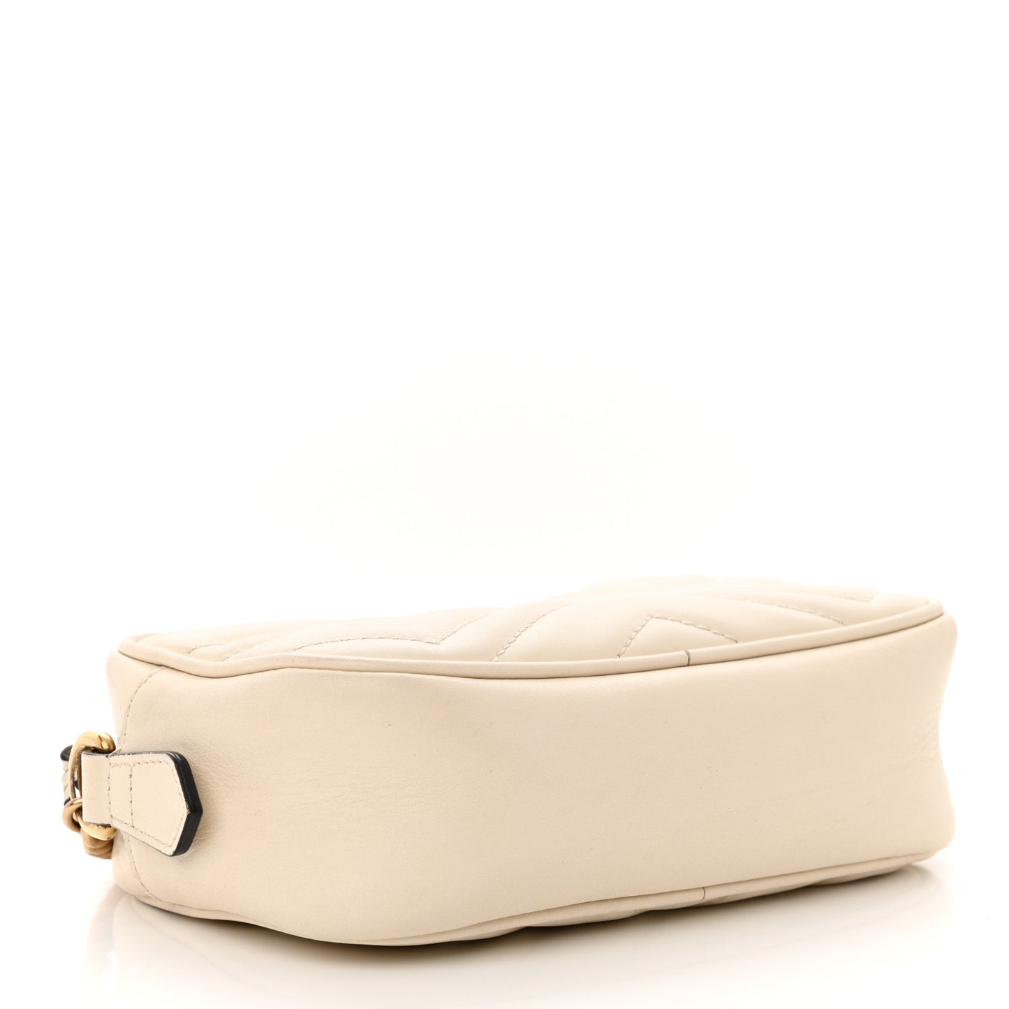 Calfskin Matelasse Mini GG Marmont Chain Shoulder Bag White