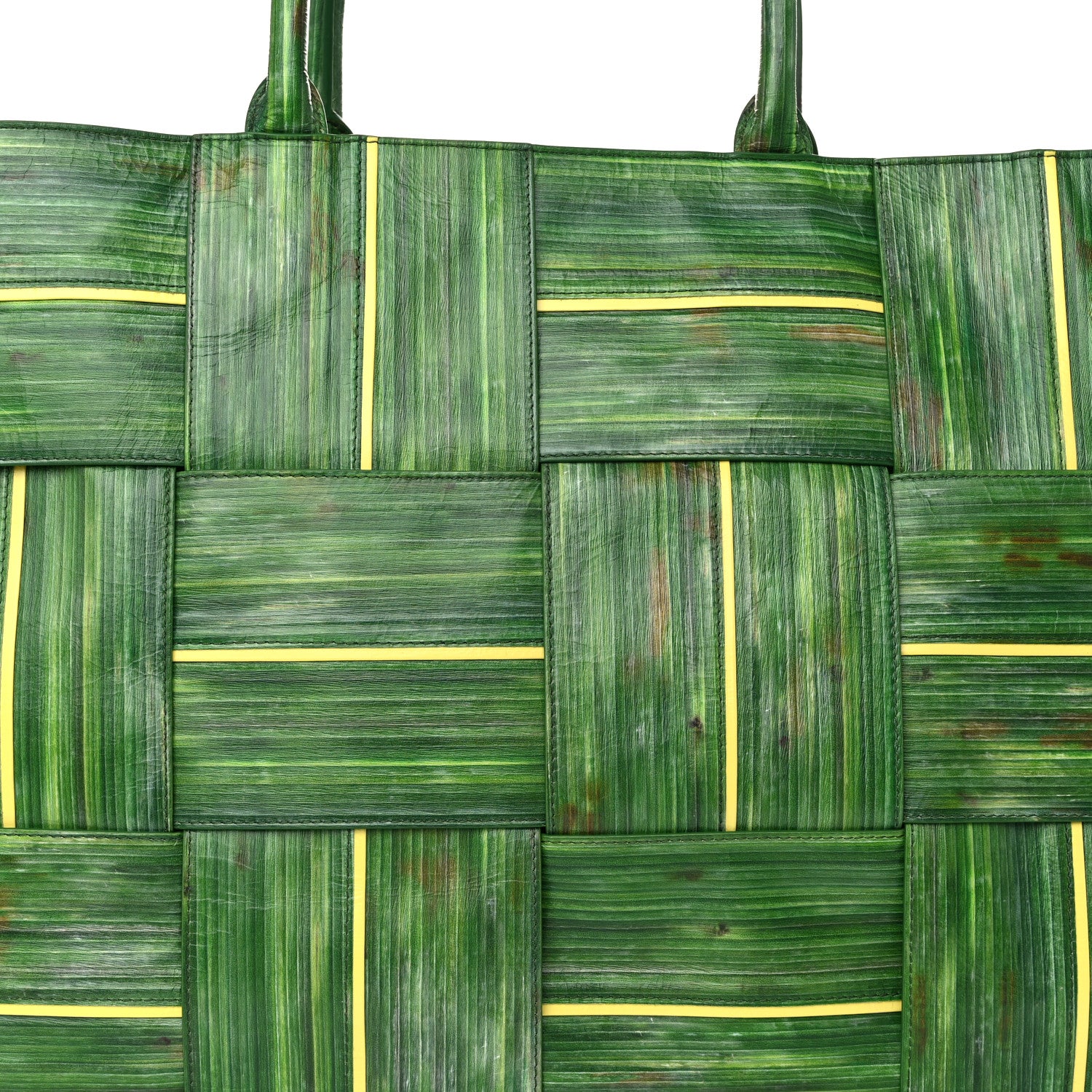 Bottega Veneta Calfskin Intrecciato Tropical Leaf Printed Large Arco Tote Raintree Seagrass Sherbert 7 of 9