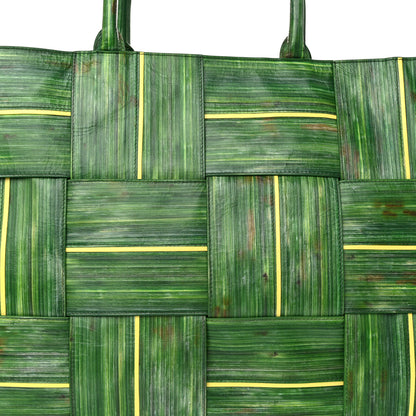 Bottega Veneta Calfskin Intrecciato Tropical Leaf Printed Large Arco Tote Raintree Seagrass Sherbert 7 of 9