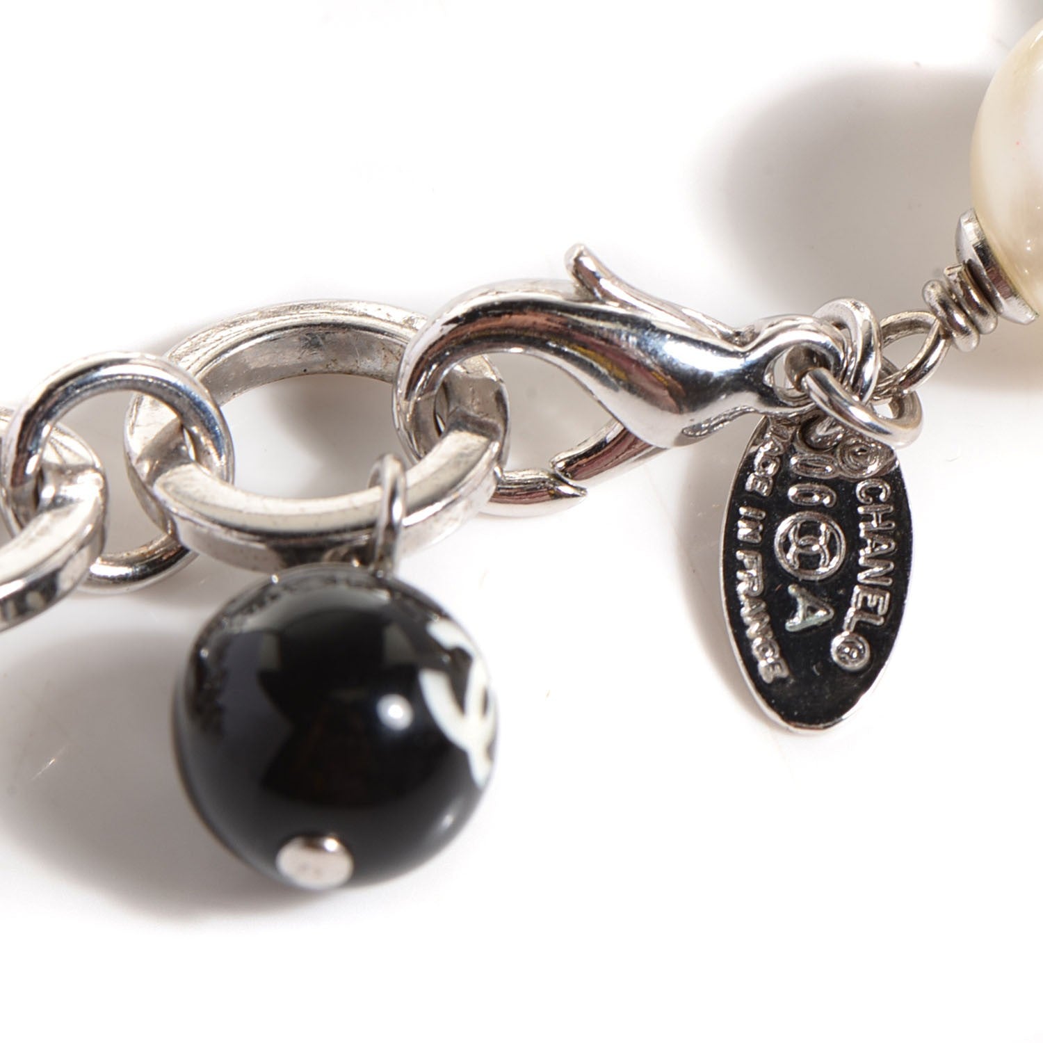 Chanel Pearl CC Choker Necklace Silver 3 of 4