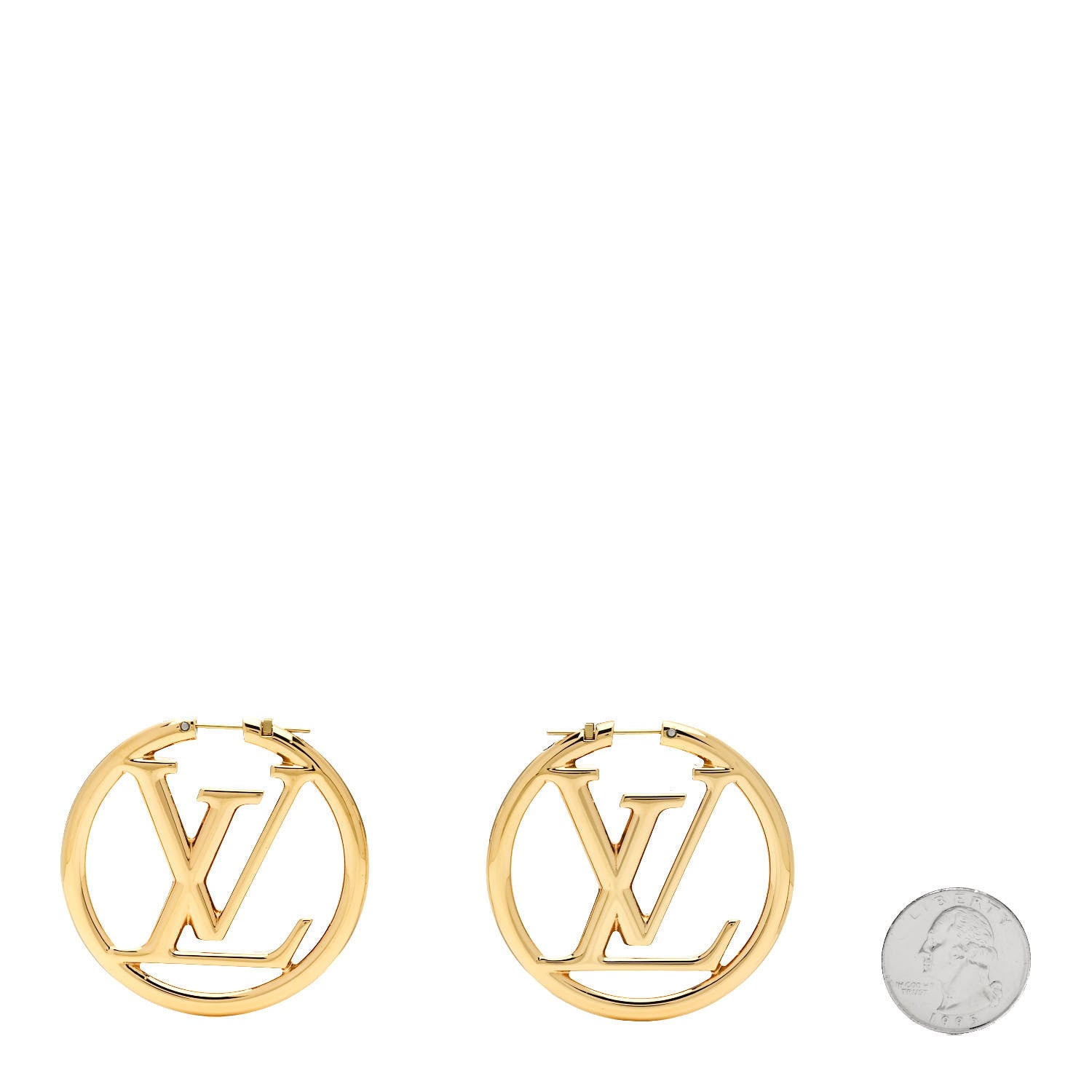 Louis Vuitton Metal Louise Hoop Earrings Gold 2 of 5