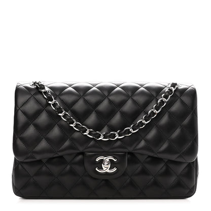 Chanel Lambskin Quilted Jumbo Double Flap Black 1 of 11