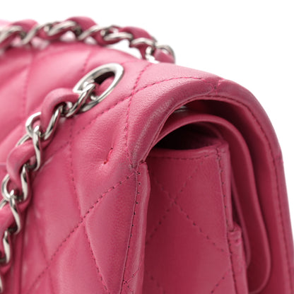 Chanel Lambskin Quilted Medium Double Flap Dark Pink 12 of 13