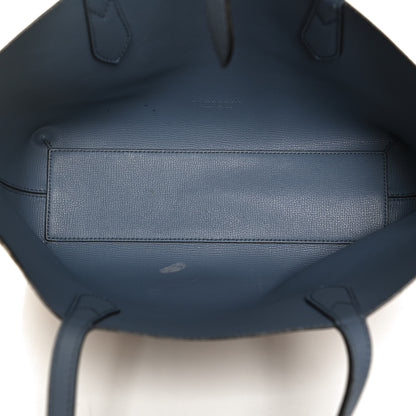 Burberry Calfskin Haymarket Check Small Reversible Tote Slate Blue 7 of 23