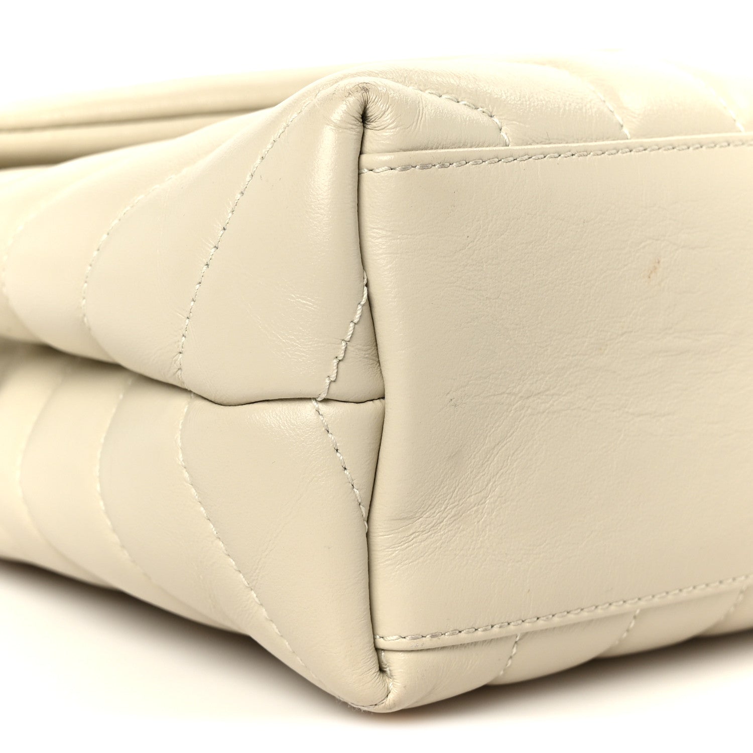 Saint Laurent Calfskin Y Quilted Monogram Small Loulou Chain Satchel Crema Soft 10 of 11