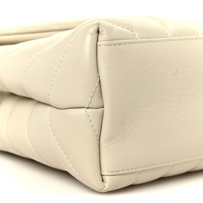Saint Laurent Calfskin Y Quilted Monogram Small Loulou Chain Satchel Crema Soft 10 of 11