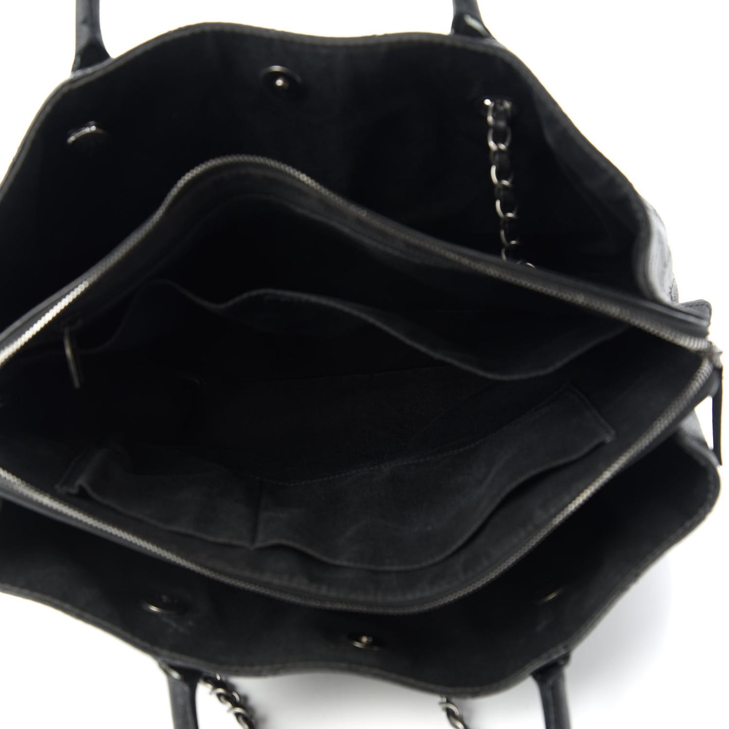Grained Vegetal Calfskin Urban Shopping Tote Black