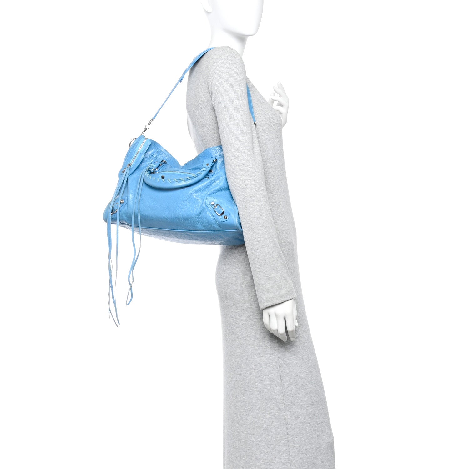 Balenciaga Agneau Classic Silver Hardware City Bleu Azur Clair 2 of 10