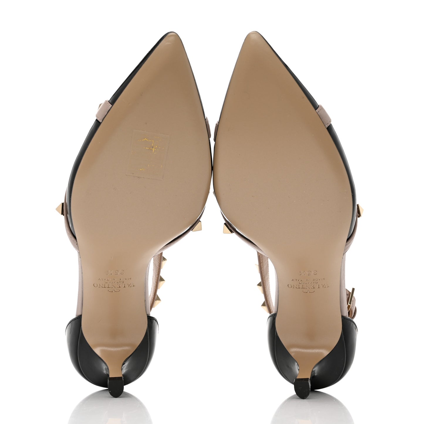 Patent Rockstud Cross Strap D'Orsay 55mm Pumps 35.5 Black Poudre