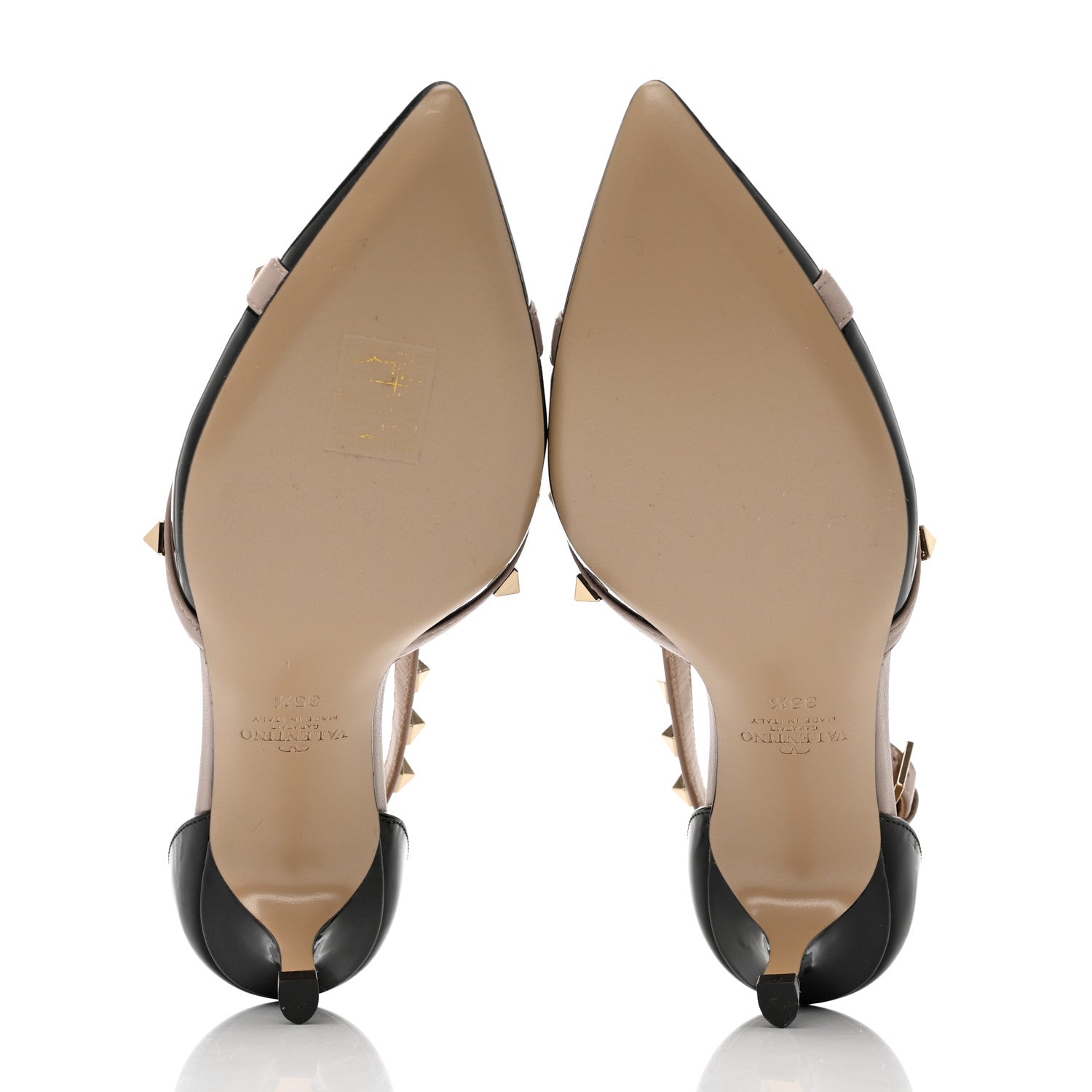 Valentino Garavani Patent Rockstud Cross Strap D'Orsay 55mm Pumps 35.5 Black Poudre 5 of 8