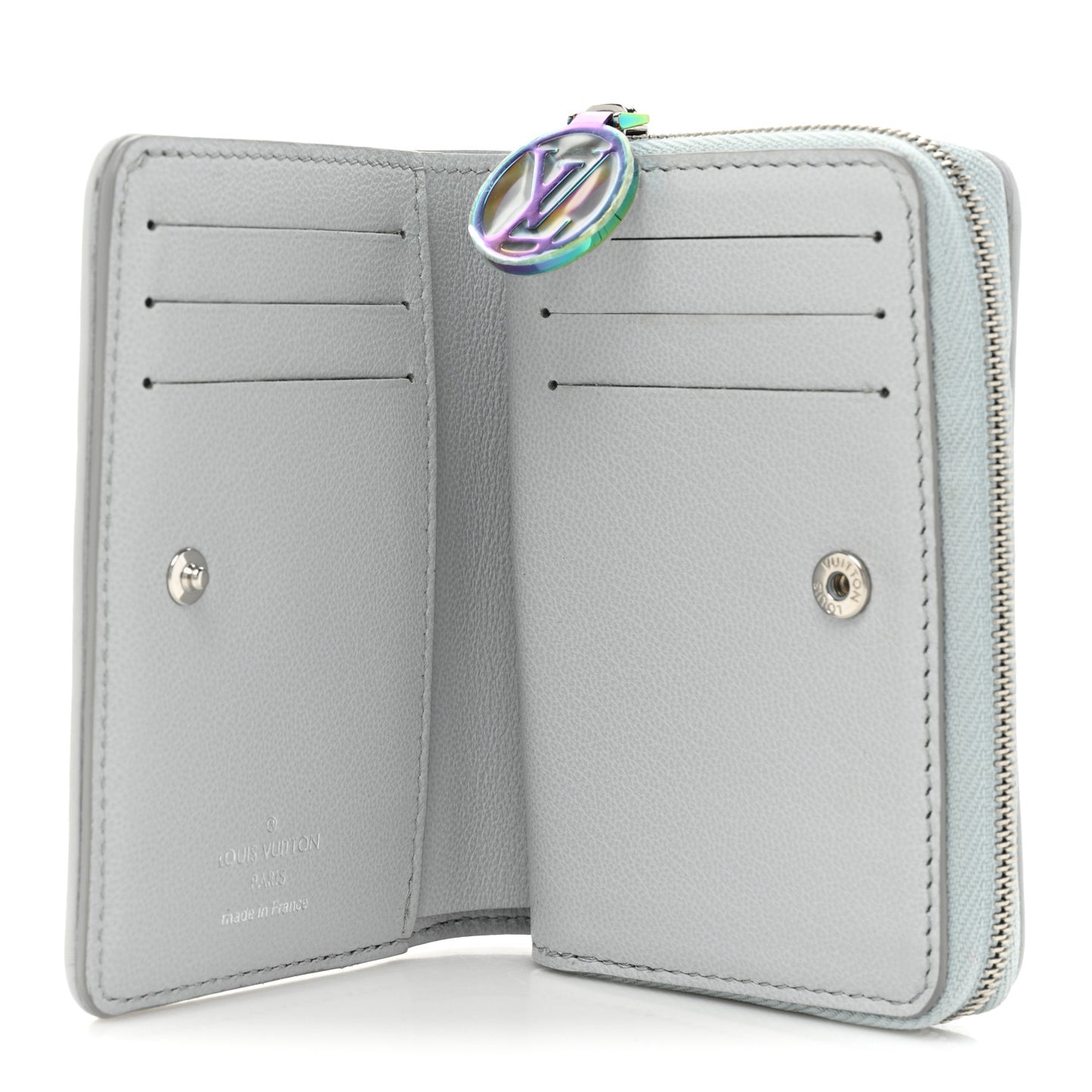 Lambskin Embossed Monogram Lou Coussin Wallet Bleu
