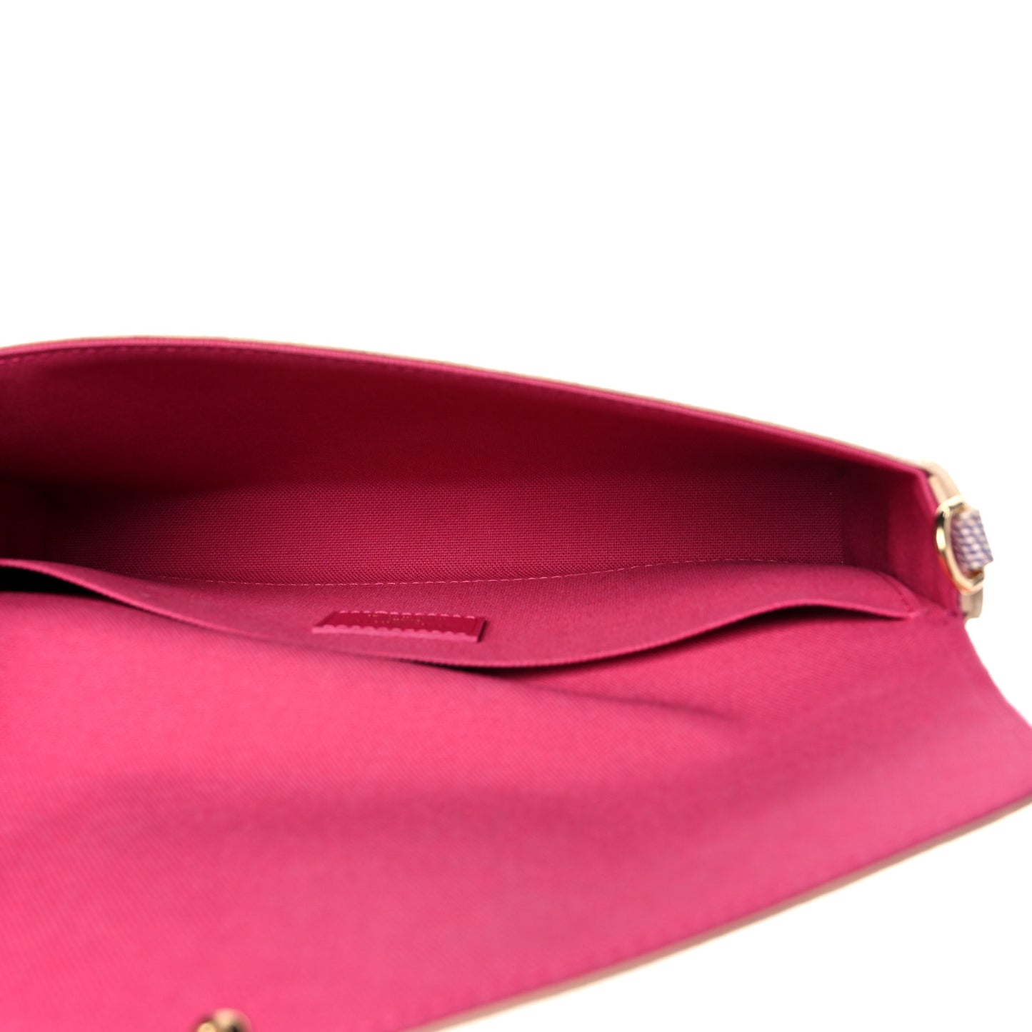 Damier Azur Studded Pochette Felicie Chain Wallet Fuchsia