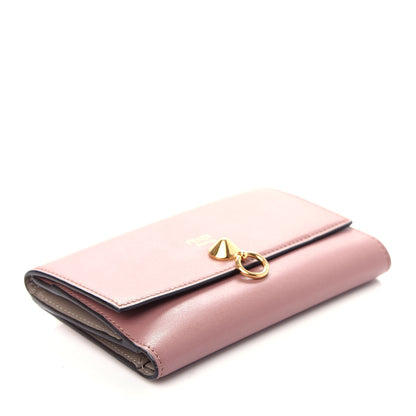 Fendi Vitello Liberty Vitello Century Bi-Color Medium By The Way Bi-Fold Wallet English Rose Tortora 3 of 8