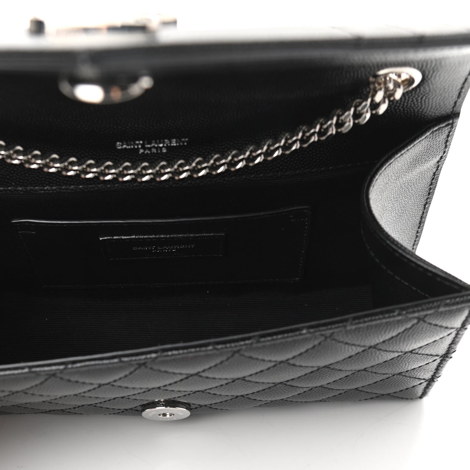 Saint Laurent Grain De Poudre Tri-Quilt Small College Monogram Satchel Black 5 of 10