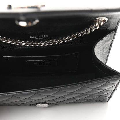 Saint Laurent Grain De Poudre Tri-Quilt Small College Monogram Satchel Black 5 of 10