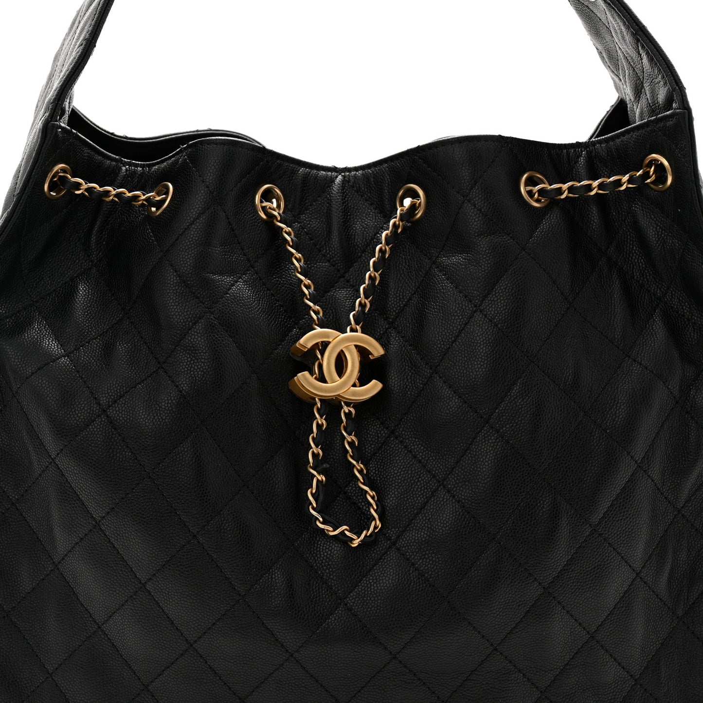 Caviar Quilted Medium Chanel 25 Handbag Black