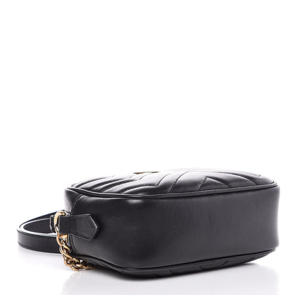 Gucci Calfskin Matelasse Mini GG Marmont Chain Shoulder Bag Black 4 of 7