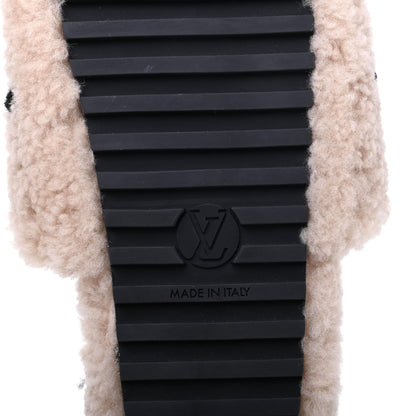 Louis Vuitton Shearling Bom Dia Flate Mules 38.5 Beige 6 of 8