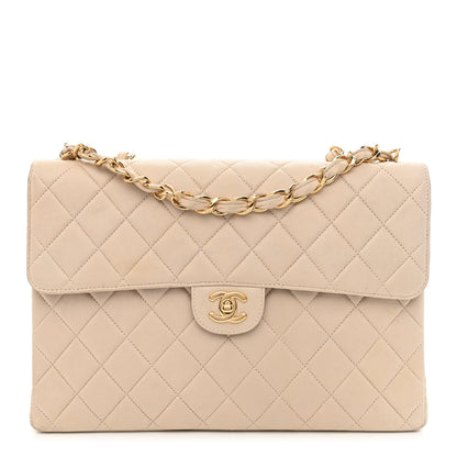 Chanel Lambskin Quilted Jumbo Single Flap Beige Clair 1 of 10