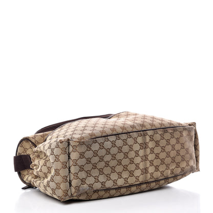 Gucci Monogram Natural Pigskin Large Diaper Bag Beige Ebony Cocoa Dark Chocolate 4 of 18