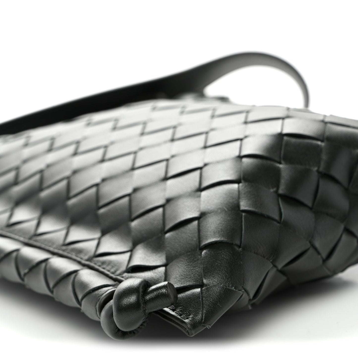 Nappa Intrecciato Small Flat Loop Messenger Black