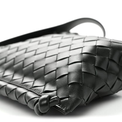 Bottega Veneta Nappa Intrecciato Small Flat Loop Messenger Black 8 of 9