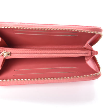 Chanel Metallic Caviar Quilted Small Zip Around Wallet Pink 5 of 9