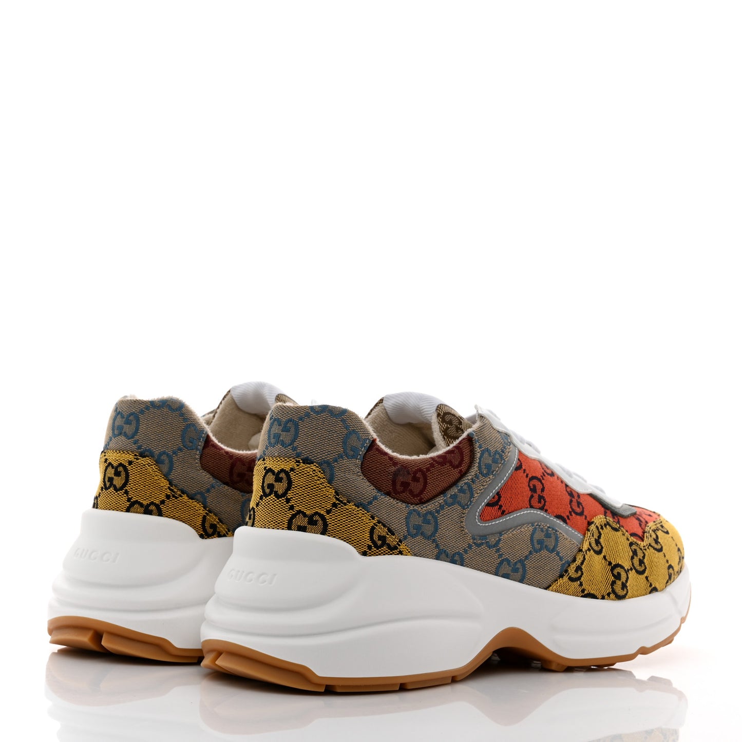 Monogram Multicolor Mens Rhyton Sneakers 9 Yellow Blue Great White Tabasco