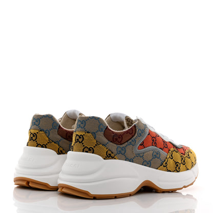 Gucci Monogram Multicolor Mens Rhyton Sneakers 9 Yellow Blue Great White Tabasco 4 of 8