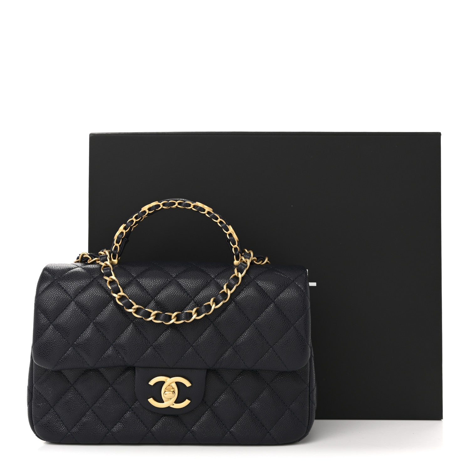 Chanel Caviar Quilted Small Handy CC Flap Navy 12 of 12