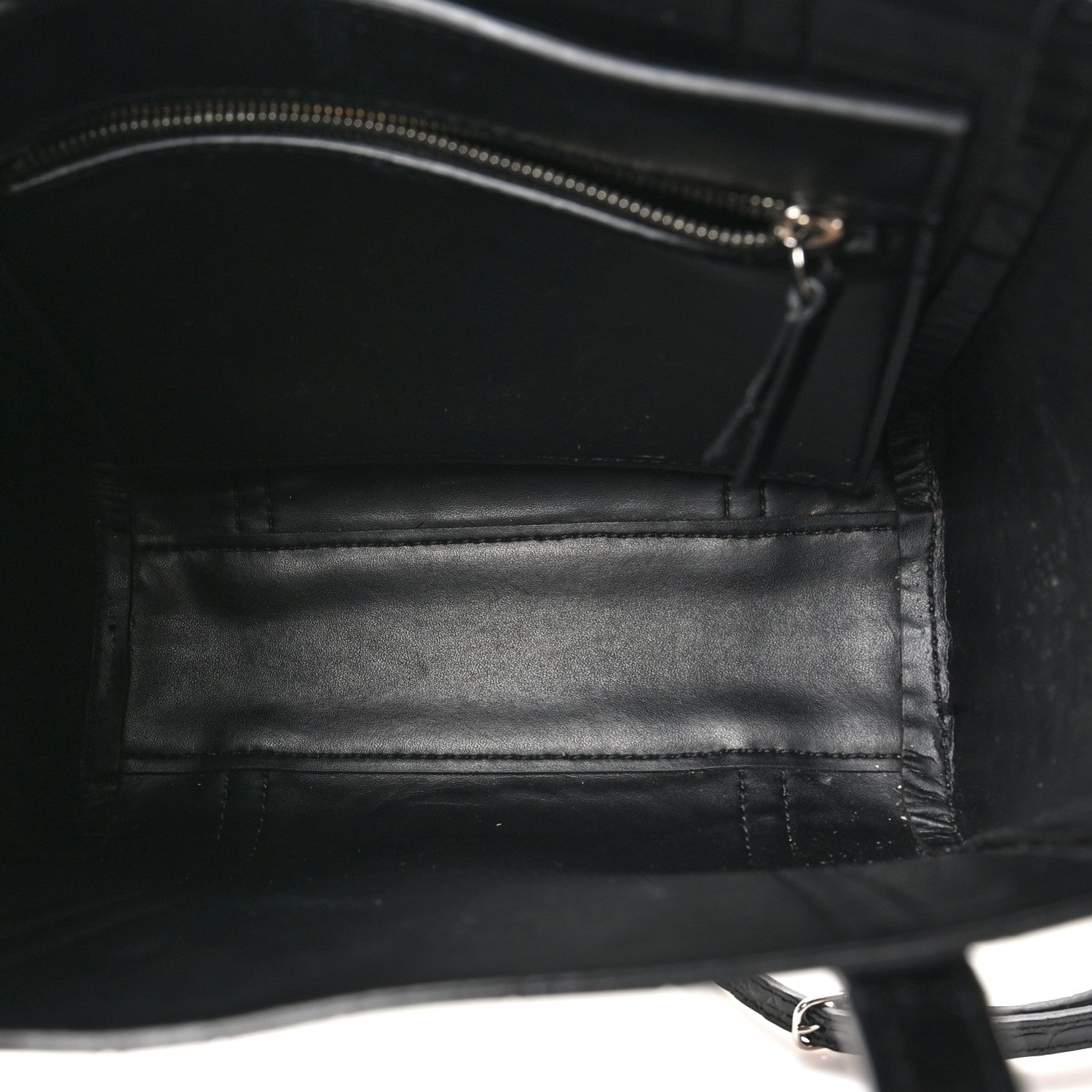 Balenciaga Shiny Calfskin Logo Crocodile Embossed XXS Everyday Tote Black 5 of 9