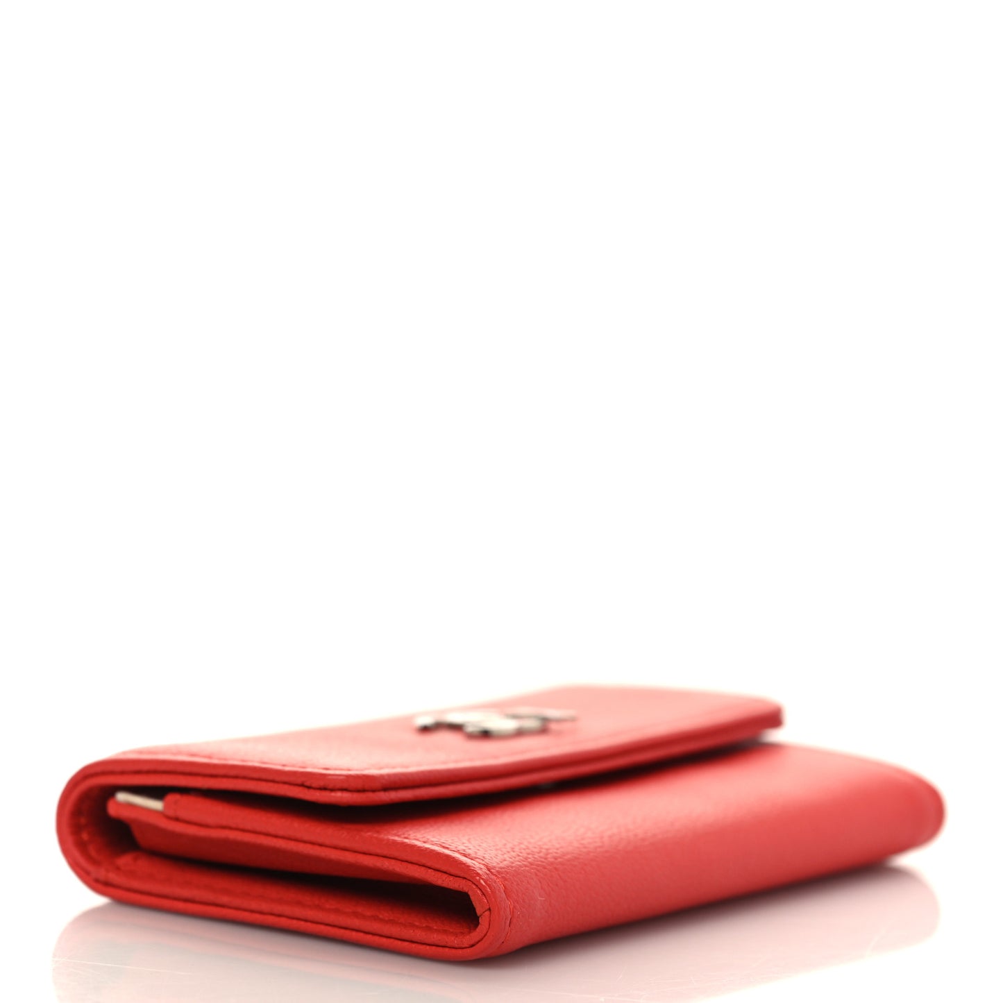 Goatskin CC Flap Card Holder Red