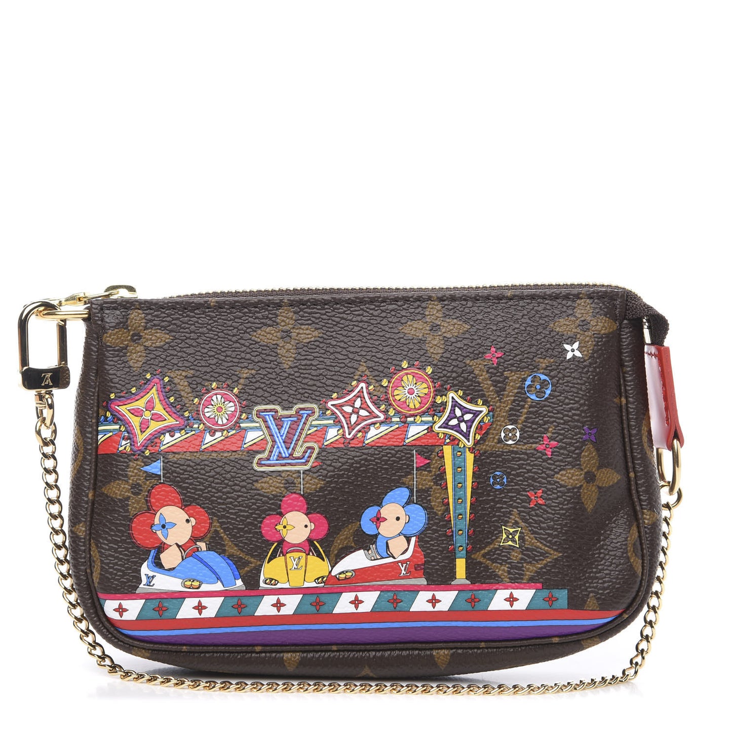 Monogram 2020 Christmas Animation Bumper Cars Mini Pochette Accessories Coquelicot