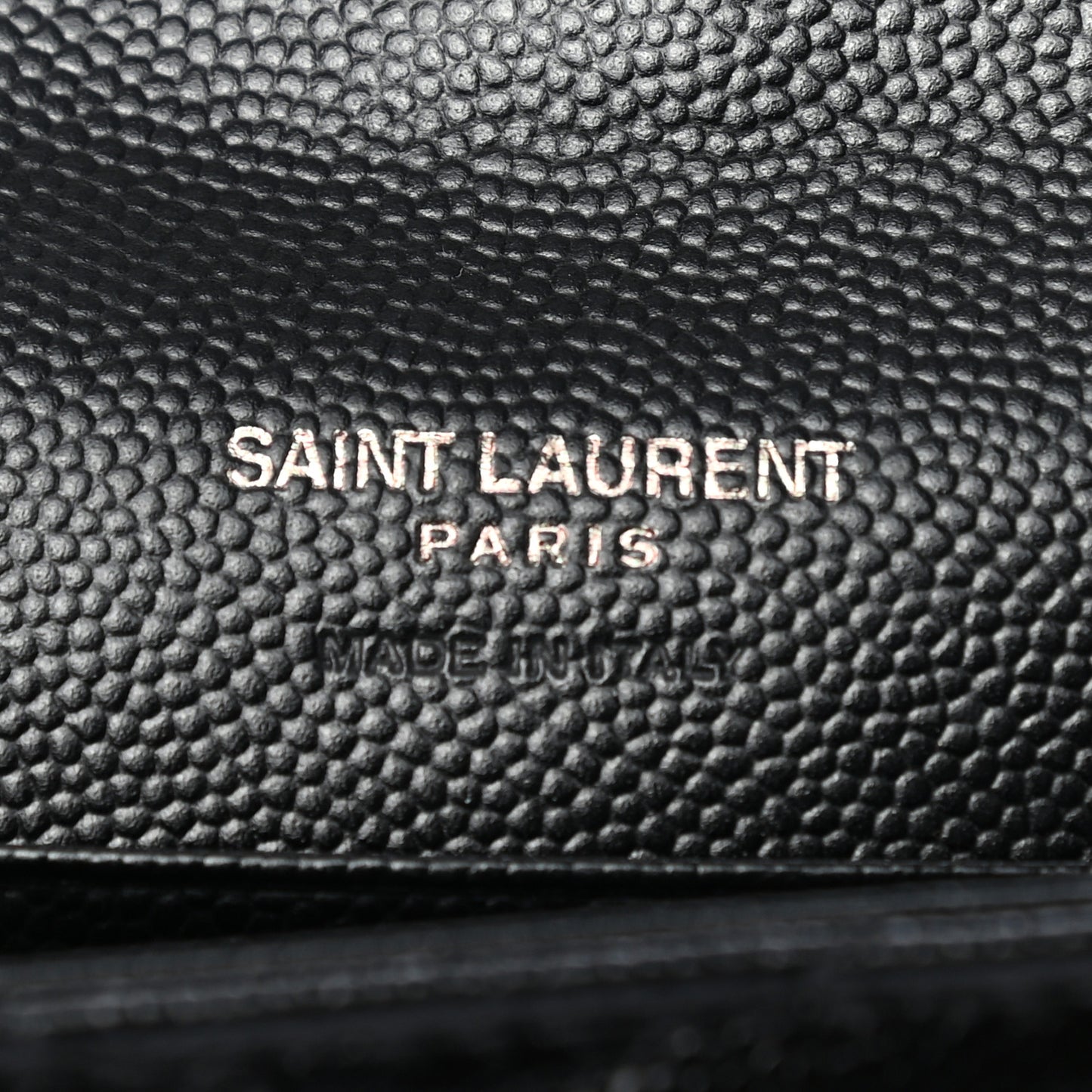 Grain De Poudre Matelasse Chevron Small Monogram Envelope Wallet Black